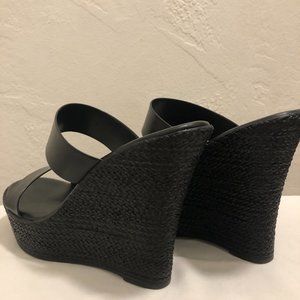 Black Platform Sandals with 5" Heel, Size 8